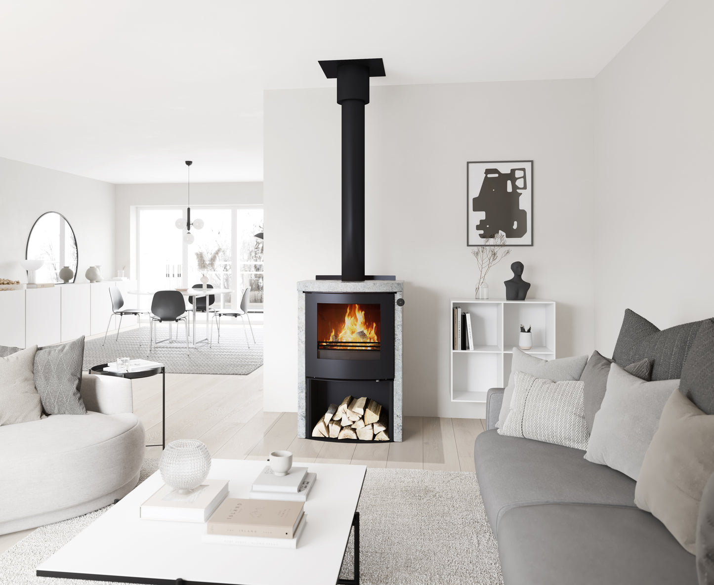 QTEE II C Soapstone Wood Stove (Curved)