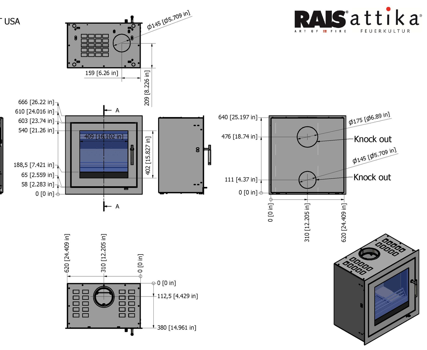 QTEE II Insert Wood Stove