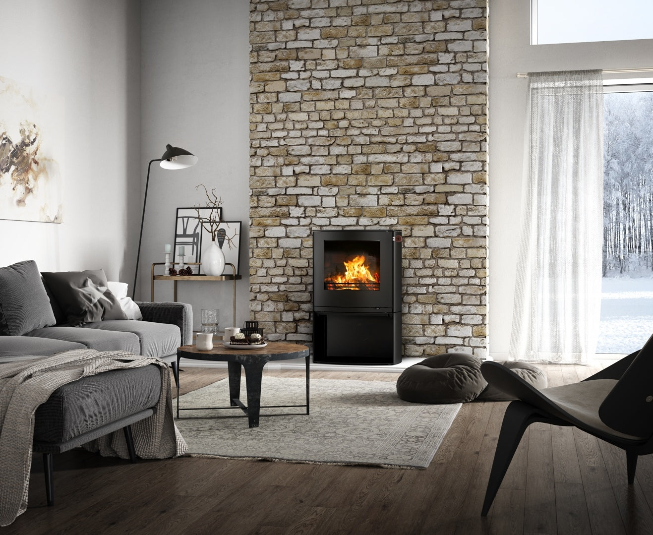 QTEE II C Wood Stove (Curved)