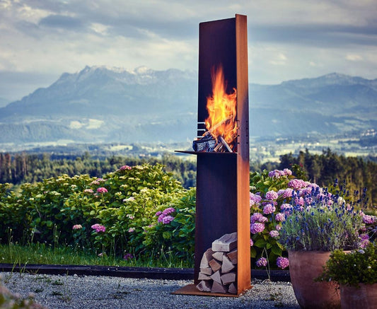 Angle Outdoor Fireplace