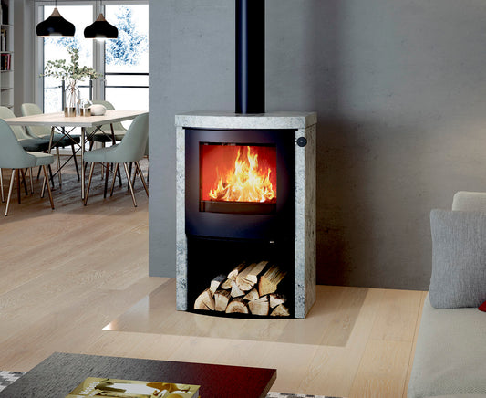 QTEE II C Soapstone Wood Stove (Curved)